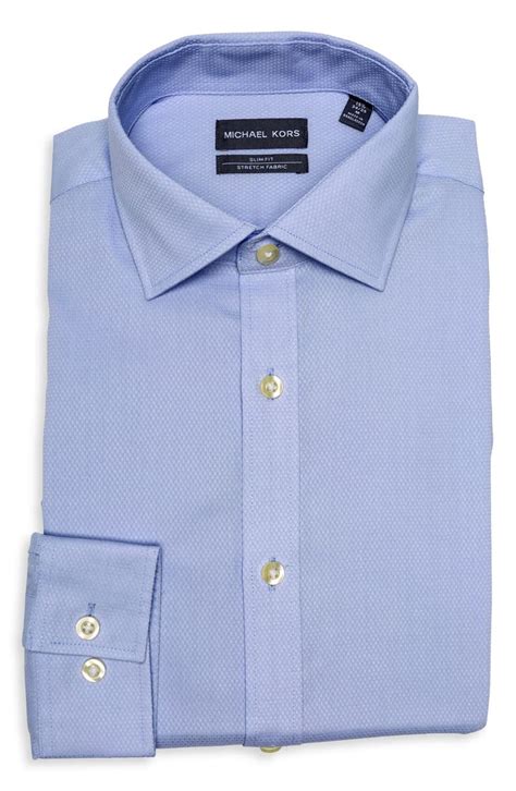 Michael Kors Slim Fit Stretch Cotton Dress Shirt 